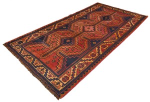 Vintage Tribal Red 4X8 Shiraz Persian Rug