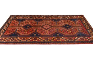 Vintage Tribal Red 4X8 Shiraz Persian Rug