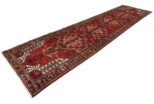 Semi Antique Red Tribal 3'3X12'5 Hamedan Persian Runner Rug