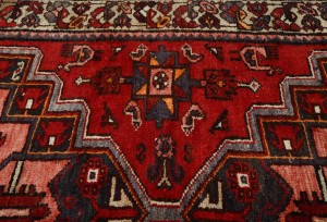 Semi Antique Red Tribal 3'3X12'5 Hamedan Persian Runner Rug