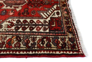 Semi Antique Red Tribal 3'3X12'5 Hamedan Persian Runner Rug