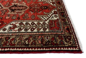 Vintage Red Tribal 3X12 Hamedan Persian Runner Rug
