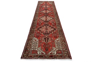 Vintage Red Tribal 3X12 Hamedan Persian Runner Rug