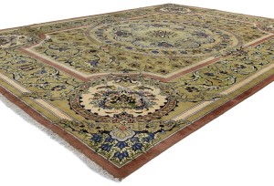 Vintage Floral Traditional 9'9X13'5 Kashan Persian Rug