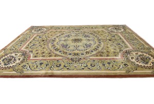 Vintage Floral Traditional 9'9X13'5 Kashan Persian Rug