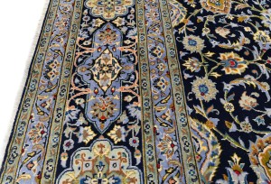 Vintage Purple-navy Traditional 10X13 Kashan Persian Rug