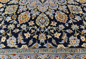 Vintage Purple-navy Traditional 10X13 Kashan Persian Rug