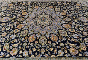 Vintage Purple-navy Traditional 10X13 Kashan Persian Rug