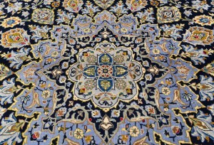 Vintage Purple-navy Traditional 10X13 Kashan Persian Rug