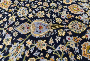 Vintage Purple-navy Traditional 10X13 Kashan Persian Rug