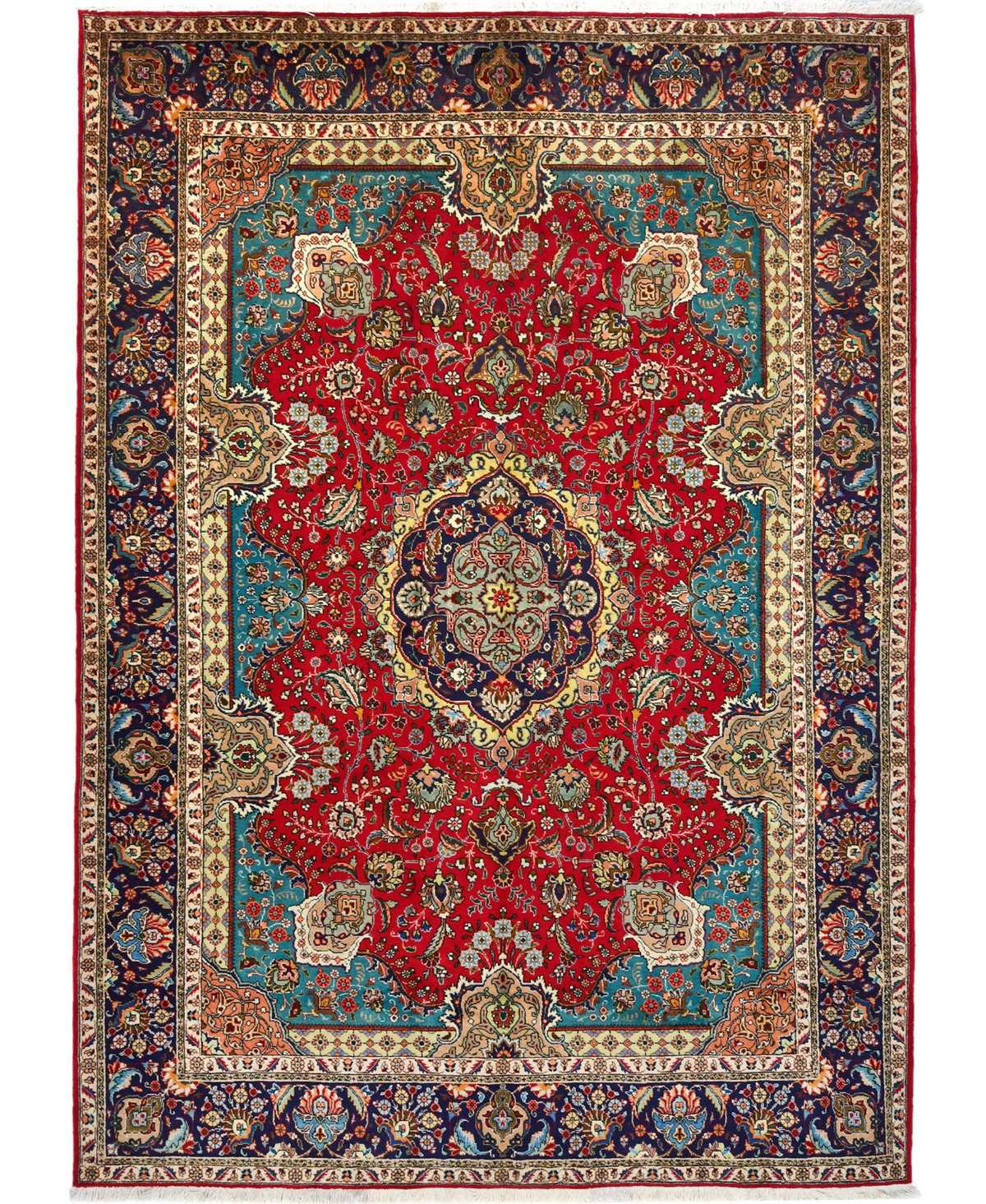 Vintage Red Traditional 8'4X11'7 Tabriz Persian Rug
