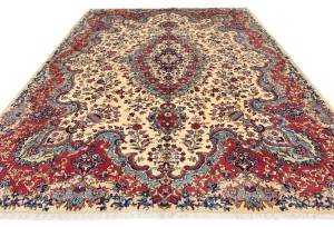 Vintage Cream Traditional 10X13 Kashmar Persian Rug