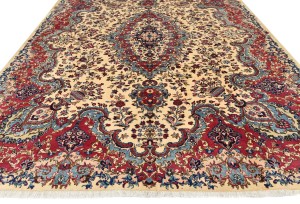Vintage Cream Traditional 10X13 Kashmar Persian Rug
