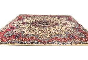 Vintage Cream Traditional 10X13 Kashmar Persian Rug