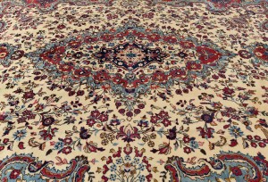 Vintage Cream Traditional 10X13 Kashmar Persian Rug