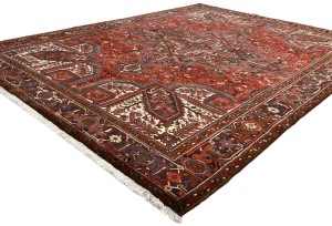Vintage Red Geometric 8'6X11 Heriz Persian Rug