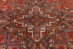 Vintage Red Geometric 8'6X11 Heriz Persian Rug