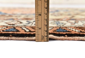 Vintage Beige Geometric 3X18 Ardebil Persian Runner Rug