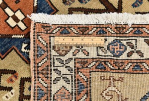 Vintage Beige Geometric 3X18 Ardebil Persian Runner Rug