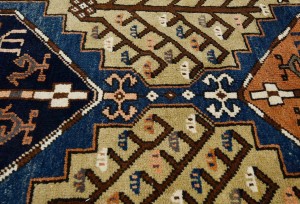 Vintage Beige Geometric 3X18 Ardebil Persian Runner Rug