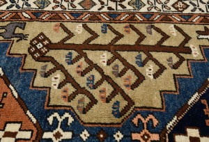 Vintage Beige Geometric 3X18 Ardebil Persian Runner Rug