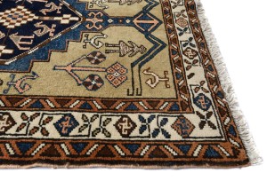 Vintage Beige Geometric 3X18 Ardebil Persian Runner Rug