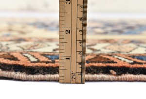 Vintage Beige Geometric 3X18 Ardebil Persian Runner Rug