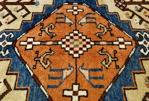 Vintage Beige Geometric 3X18 Ardebil Persian Runner Rug