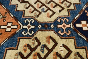Vintage Beige Geometric 3X18 Ardebil Persian Runner Rug