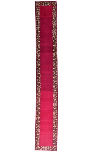 Vintage Fuchsia Rose Classic 2'9X19 Tabriz Persian Runner Rug