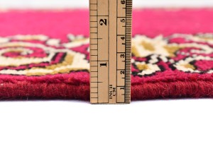 Vintage Fuchsia Rose Classic 2'9X19 Tabriz Persian Runner Rug