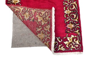 Vintage Fuchsia Rose Classic 2'9X19 Tabriz Persian Runner Rug