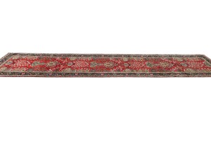 Vintage Red Traditional 3X16 Tabriz Persian Runner Rug