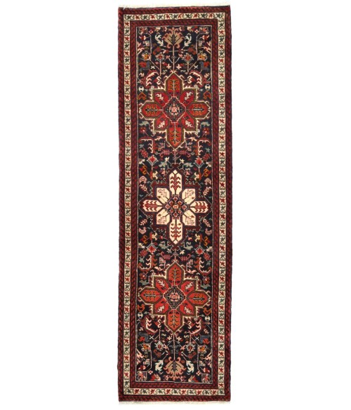 Vintage Plum Geometric 3X10 Ardebil Persian Runner Rug