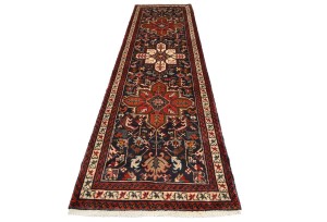 Vintage Plum Geometric 3X10 Ardebil Persian Runner Rug