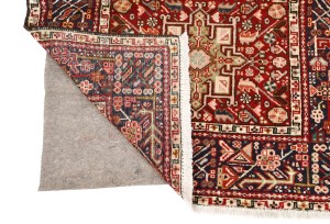 Vintage Red Geometric 3'6X10'4 Karajeh Persian Runner Rug