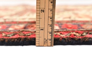 Vintage Cream Geometric 2'5X13 Karajeh Persian Runner Rug