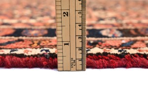 Vintage Rusty Red Tribal 3X17 Hossainabad Persian Runner Rug