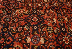 Vintage Rusty Red Tribal 3X17 Hossainabad Persian Runner Rug