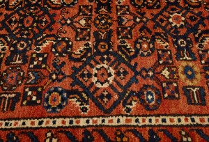 Vintage Rusty Red Tribal 3X17 Hossainabad Persian Runner Rug