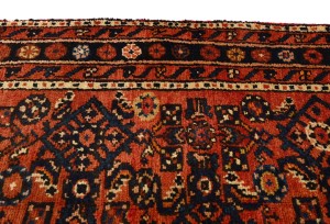 Vintage Rusty Red Tribal 3X17 Hossainabad Persian Runner Rug
