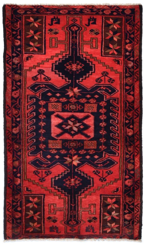 Vintage Red Tribal 4X6 Hamedan Persian Rug