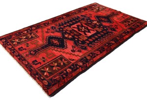 Vintage Red Tribal 4X6 Hamedan Persian Rug