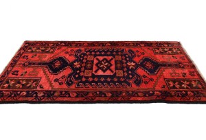 Vintage Red Tribal 4X6 Hamedan Persian Rug