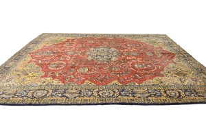 Vintage Classic Pictorial 10X14 Shahreza Persian Rug