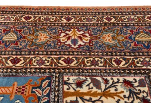 Vintage Khaki Pictorial 10X13 Kashmar Persian Rug