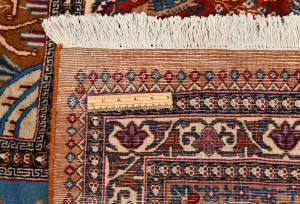 Vintage Khaki Pictorial 10X13 Kashmar Persian Rug