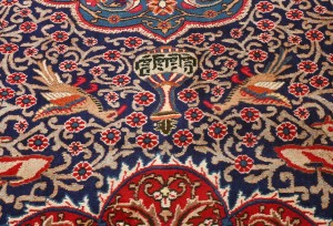 Vintage Purple-navy Traditional 9X13 Kashmar Persian Rug