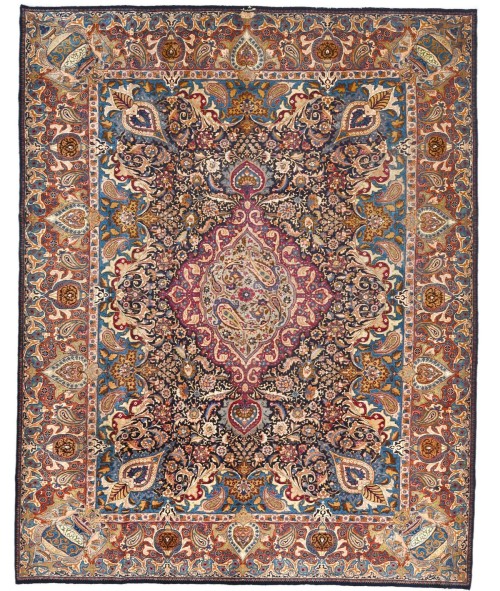 Semi Antique Floral Traditional 9'8X12'4 Oriental Rug