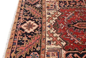 Vintage Red Geometric 8X12 Heriz Persian Rug
